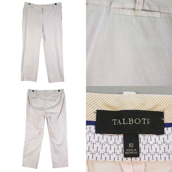 Talbots Pants Women’s Heritage Crop Capri Size 10 Flat Front Light Pink - Picture 1 of 8